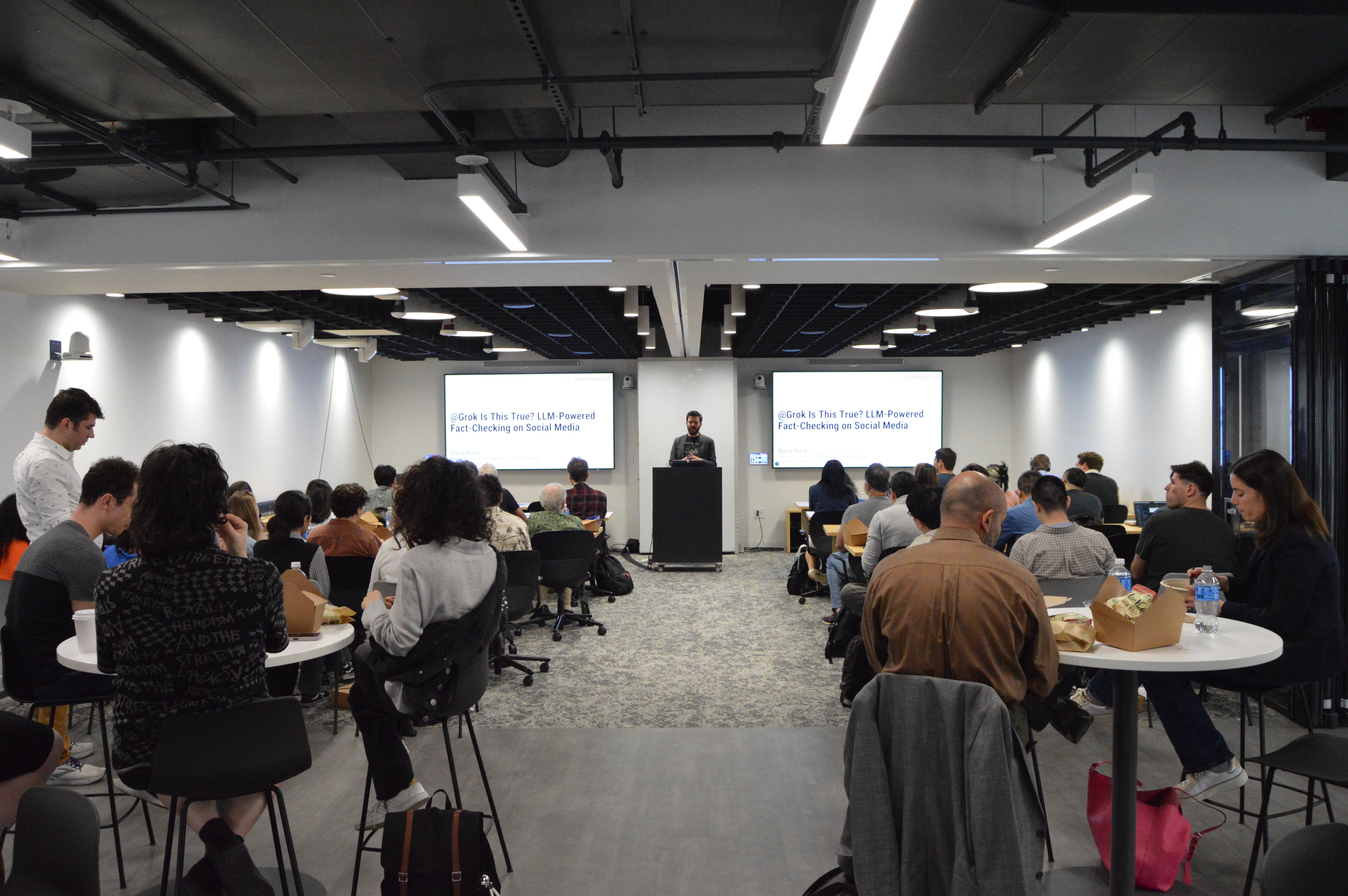 people watching a presentation