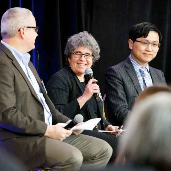 Diane Litman speaks at a conference.