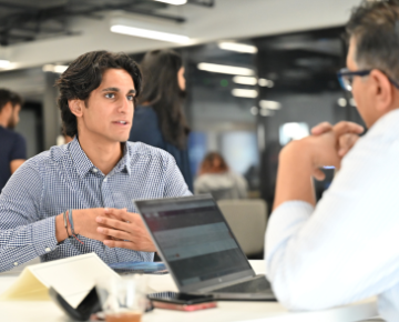 Male student at computer