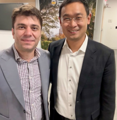 Alireza Javadian Sabet, PhD student, and Dr. Dashun Wang.